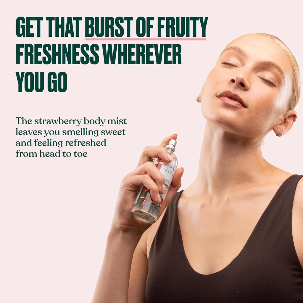 The Body Shop Strawberry Body Mist 100 ml Long Lasting Fruity Scent Refreshing Body Spray