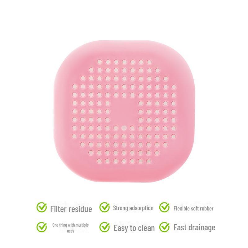Square Silicone Bathroom Drain Cover Hair Filter Mat