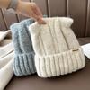 Korean Cat Ear Knitted Bonnet Beanies Cute Women's Winter Hat Woolen Crochet Hat Winter Women Hood Hat Fashion Warm Headwear Cap