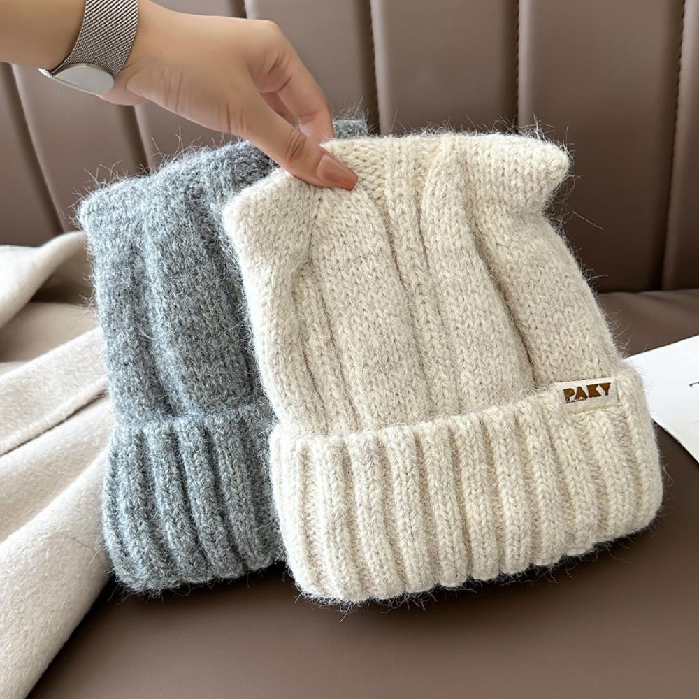 Korean Cat Ear Knitted Bonnet Beanies Cute Women's Winter Hat Woolen Crochet Hat Winter Women Hood Hat Fashion Warm Headwear Cap