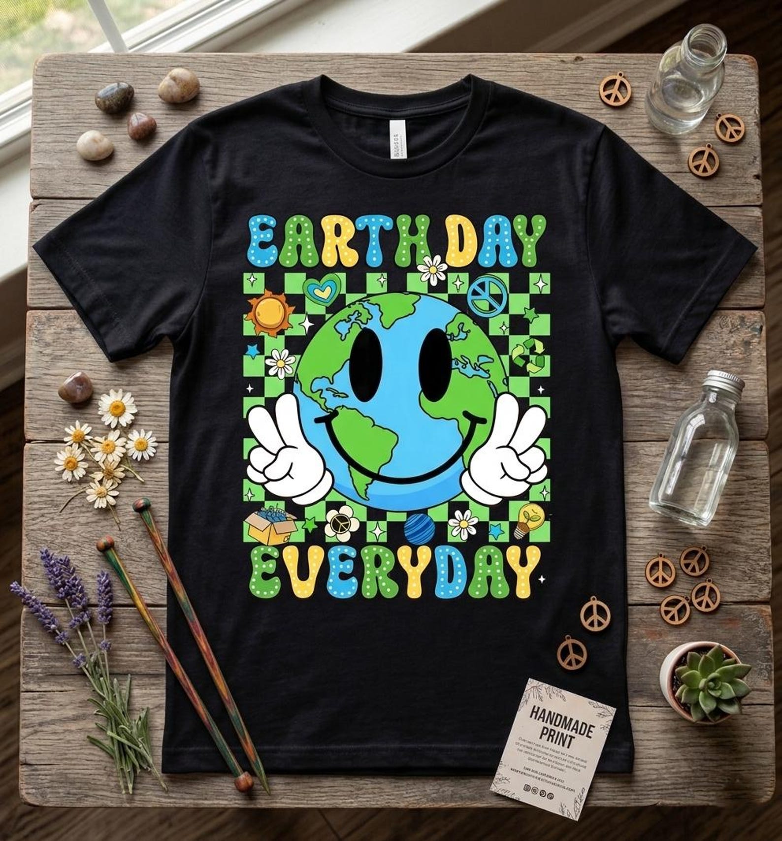 Kids Earth Day Everyday Shirt – Smiling Planet Graphic Tee, Eco Friendly Apparel 3XL