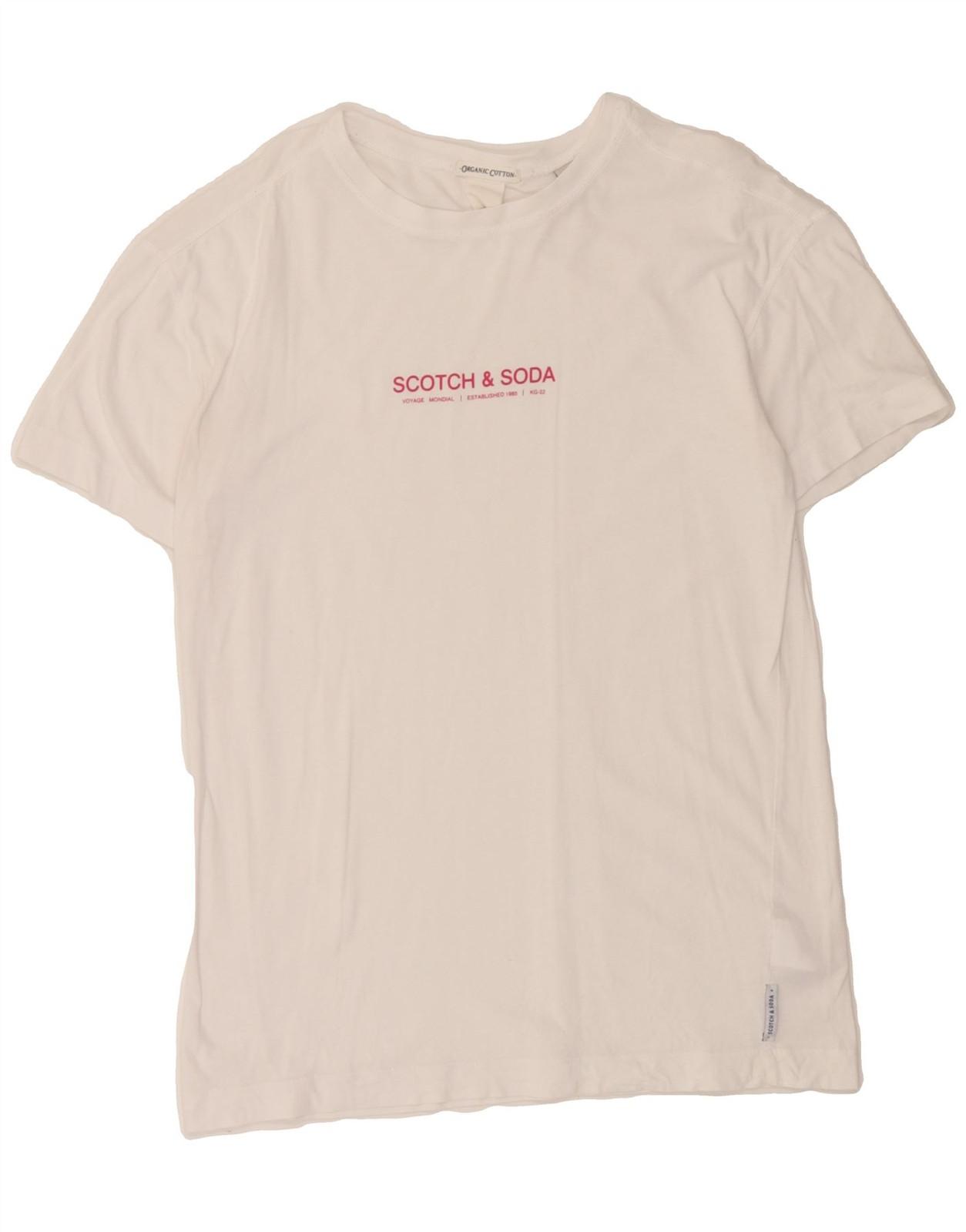 SCOTCH & SODA Мужская футболка с принтом Топ Маленький Белый Хлопок BA07 S