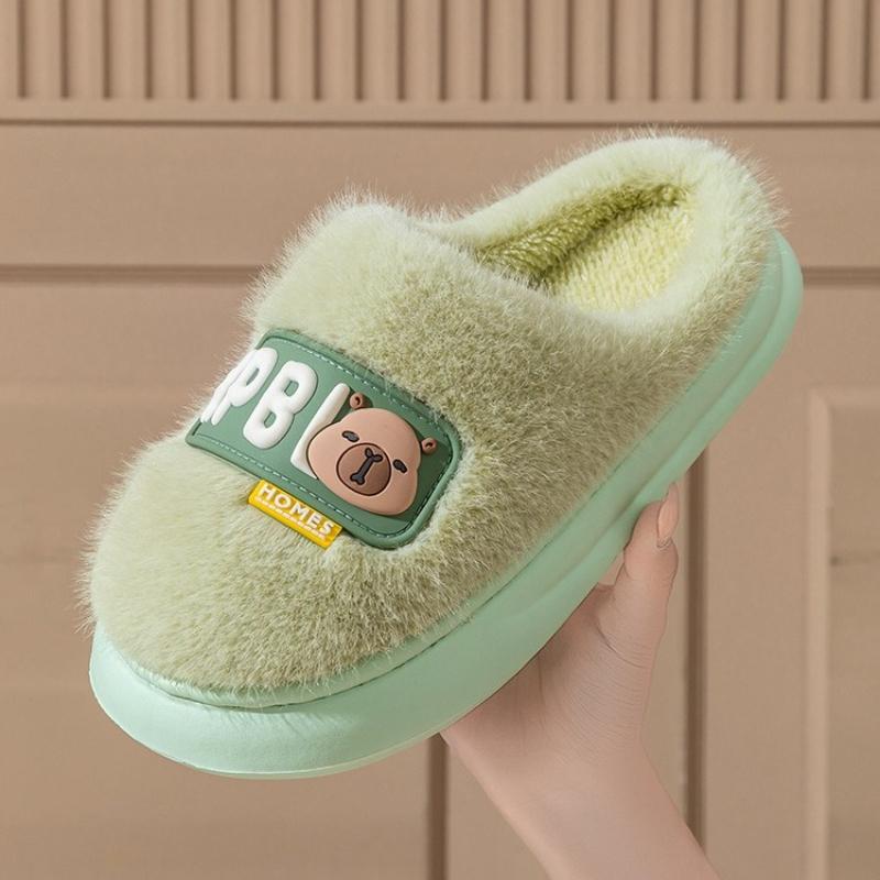 Cartoon New Cotton Slippers for Men and Women Fashion Thick-soled Plus Velvet To Keep Warm Autumn and Winter Cotton Slippers