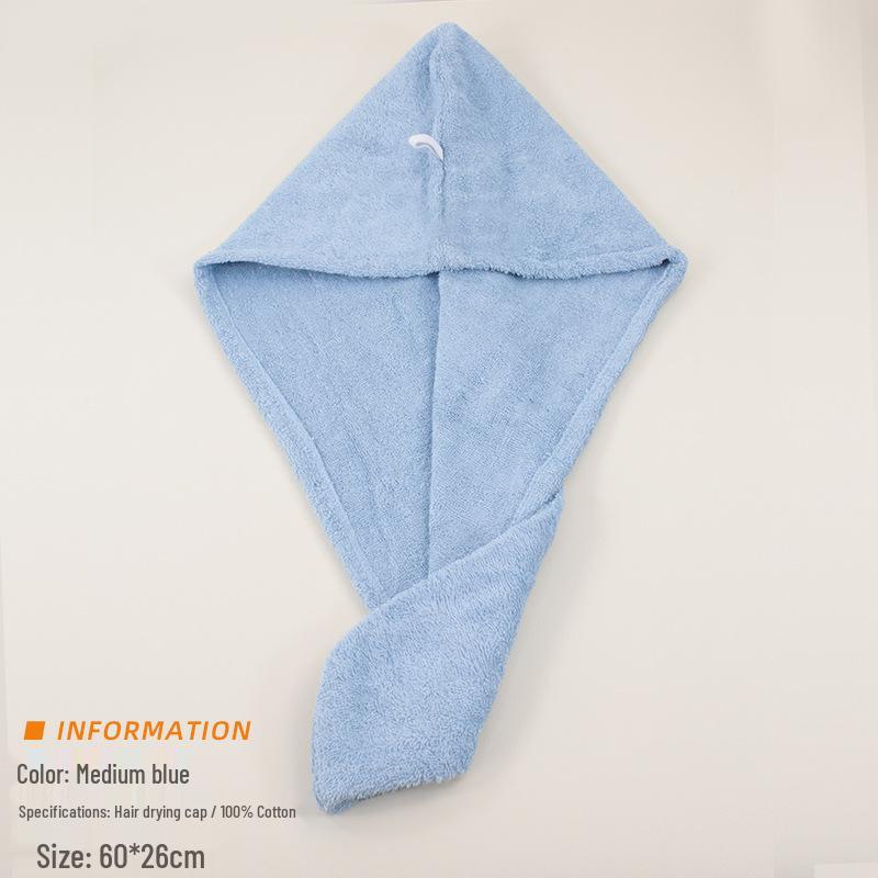 Quick-Drying Cotton Hair Cap for Women & Kids - Super Absorbent, Thick Shower Cap/Towel