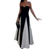 Frühling Neue Damenbekleidung Temperament Elegant Kontrastfarbe Reines Begehren Kleid Tube Top Großes Schwingkleid