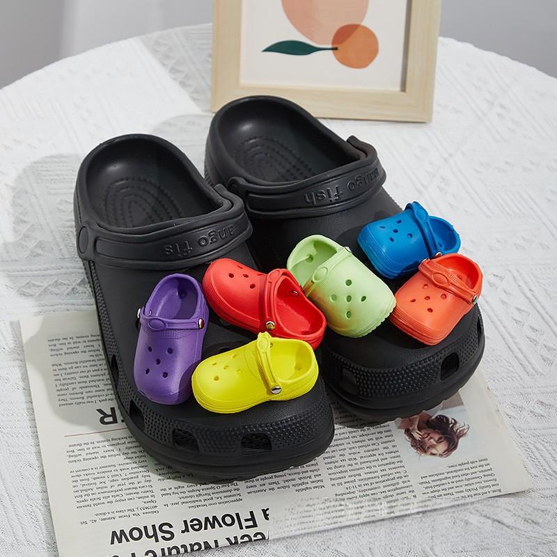 1Pcs Cute Mini Shoes Charms Fashion Shoe Decoration Adult Kids Sandals Shoe Charms Colorful Shoes Accessories