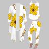 Plus Size Floral Print 3 Piece Outfit, Long Sleeve Open Front Cardigan Cami Top Leggings Set for Women