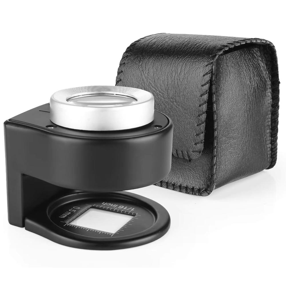 Lente d'ingrandimento per gioielli da monete 30X con luce LED UV, da tavolo, portatile, in metallo, con scala, per tessuti, monete, francobolli