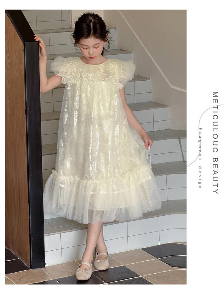 Girls' Summer 2026 New Style Children's Stylish Korean Edition Mesh Princess Dress Girls' Summer Dress