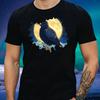 T-Shirt Men Takahe Bird At Full Moon Motif Cotton Size XS To 5XL