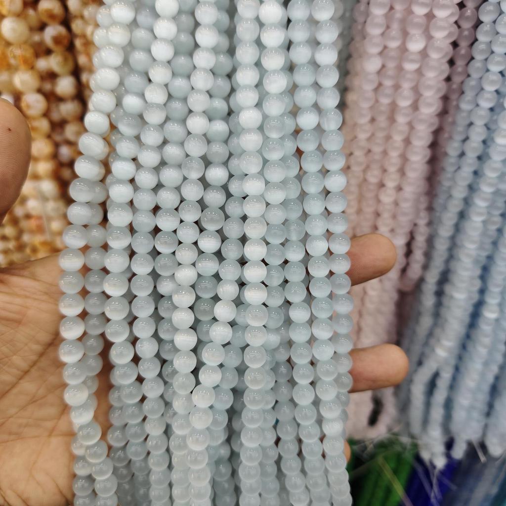 6mm Katzenaugenstein Runde lose Perlen für DIY Schmuckzubehör und Bastelarbeiten