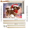 Ruopoty DIY Frame Picture By Numbers Cat Animal HandPainted Wall Art Unique Gift Painting By Number Winter Christmas Gift