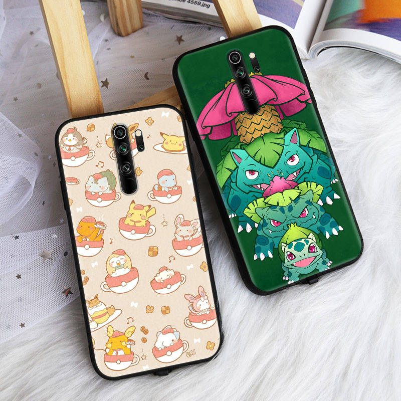 Black Case for Samsung Note 20 Lite S24 Ultra S23 A03 A05 A06 A11 A71 A15 A16 A13 A24 A25 A33 A52 A53 A50 M55 M35 Plus P-35 Cute Pokemons Pikachus