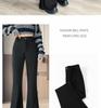 Petite Women's 2026 Spring Black High-Waisted Slim Flared Suit Pants