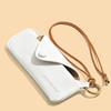 Portable With Hanging Rope Sunglasses Cases Solid Color Pu Leather Snap-Fastener Glasses Bag Unisex Eyeglass Protective Pouch
