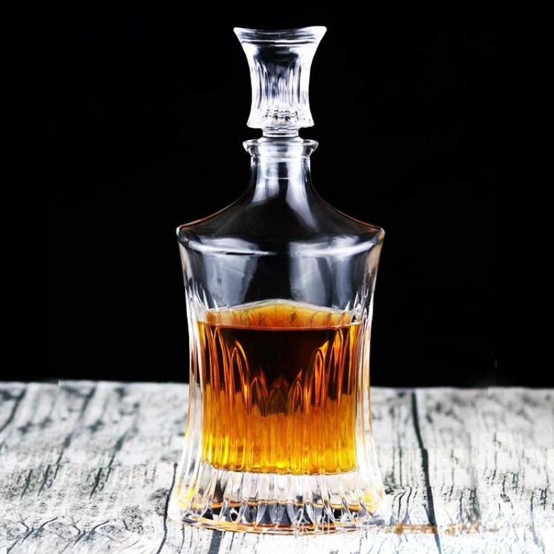 500-800Ml Elegant Whisky Wine Bottle Liquor Divider Thick Lead-Free Glass Wine Decanter Art Wine Set Distilled Beverage Pot