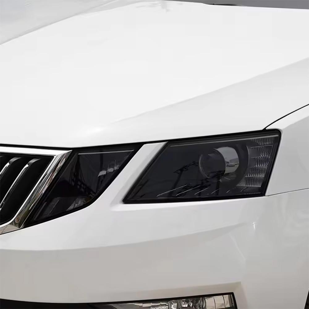 TPU-Scheinwerfer-Schutzfolie für Skoda Octavia 3 Facelift 2017-2019 - 6 Stück Rauchschwarz Getöntes Wrap