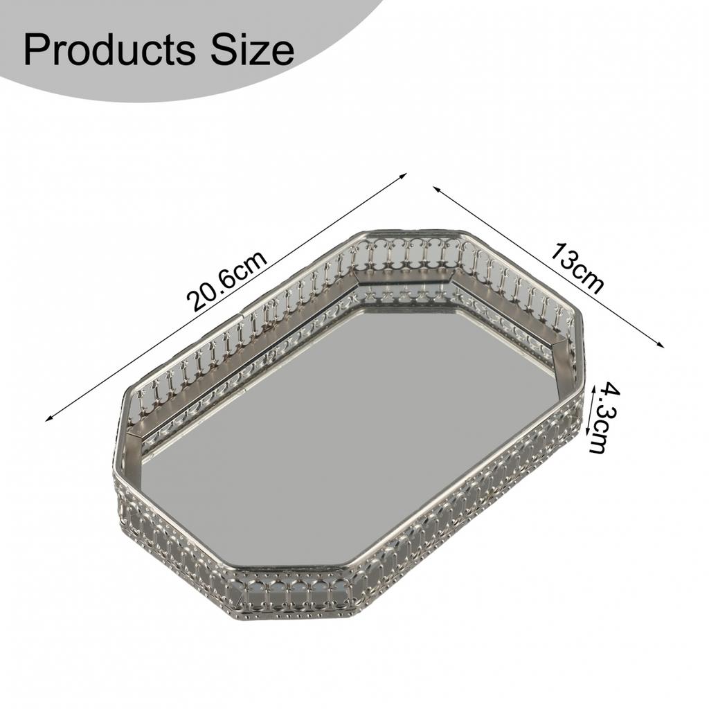 Cafe Restaurant Home Light Luxury Mirror Metal Tray