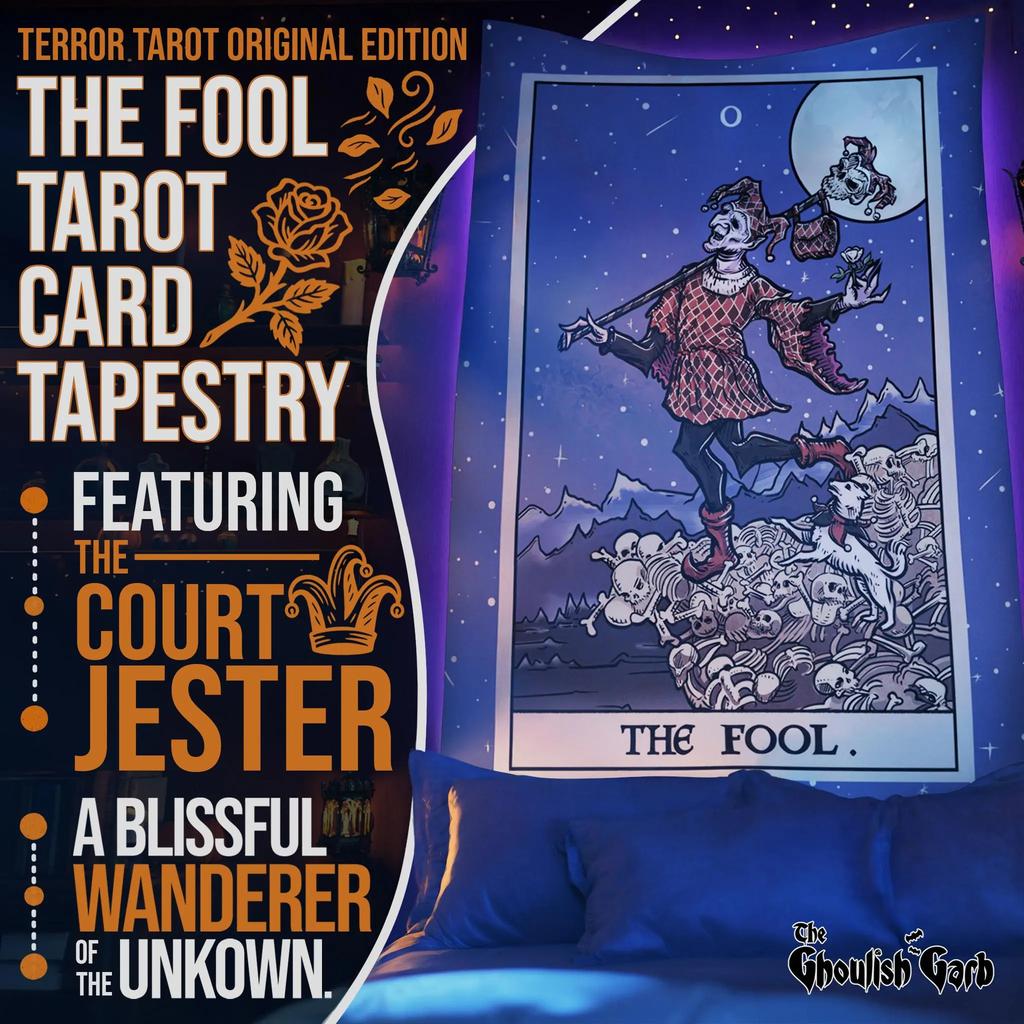 Tarot Card Foolish Tapestry Dark Gothic Wall Decoration Living Room Meditation Room Mystery Theme Party Room Decoration