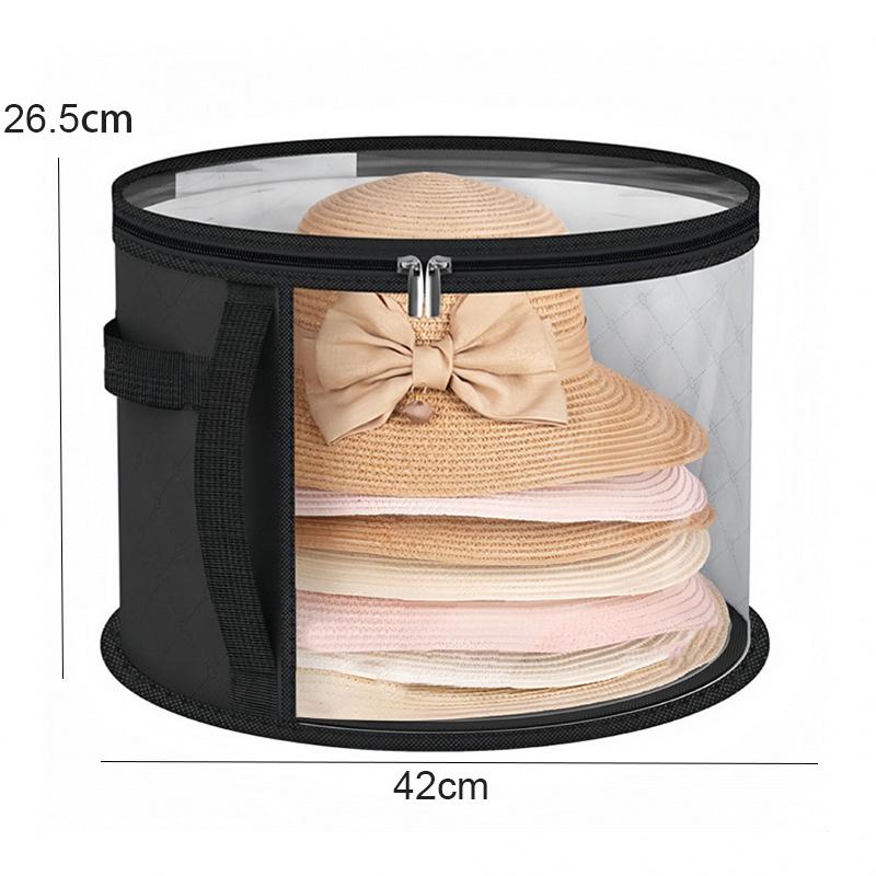 Round Travel Hat Storage Organizer Wear-Resistant Hat Organizer Transparent Fashionable Hat Storage Box