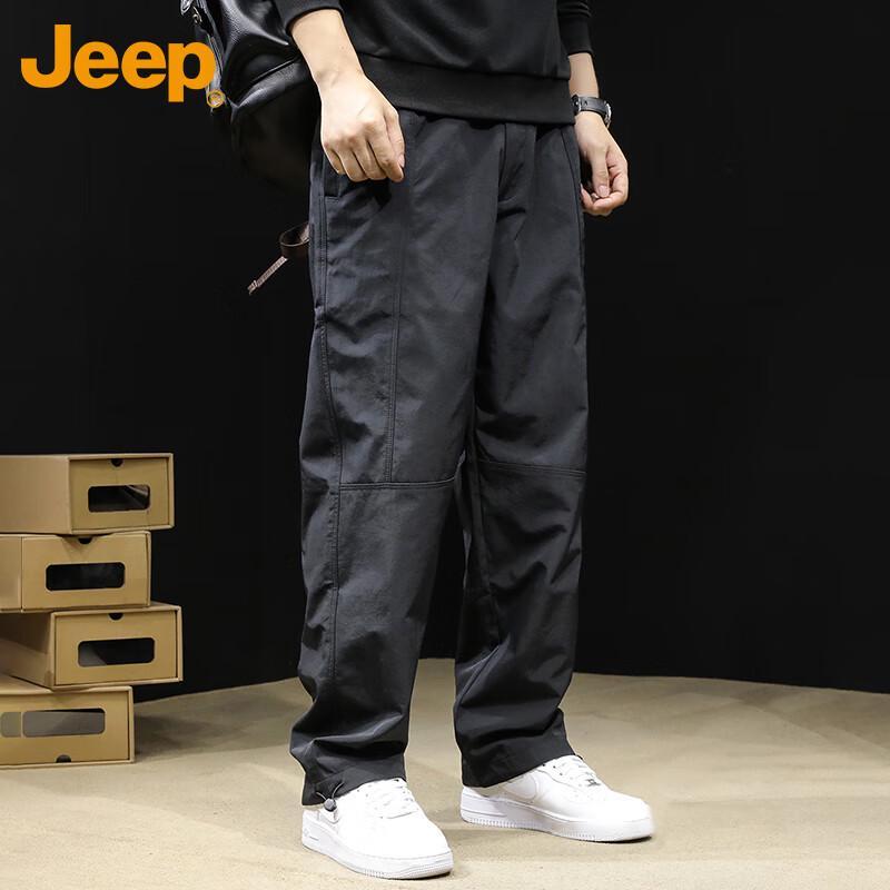 Jeep Men's Spring Autumn Cargo Straight-Leg Pants