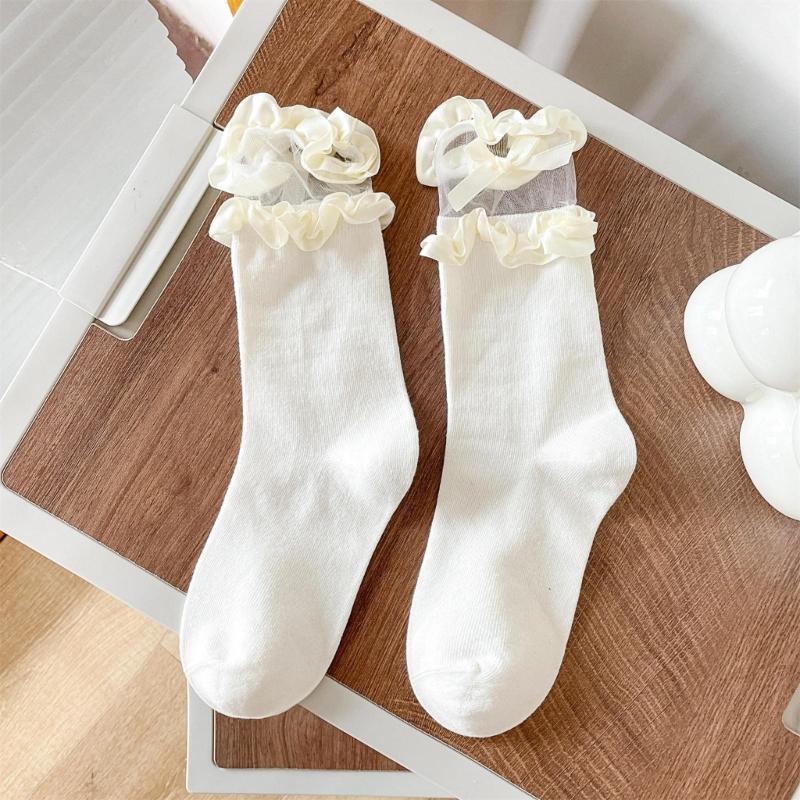 1 Pair Lace Ruffle Style Socks Cute Socks Girls Breathable Cotton Cute Lolitas Socks Sexy Womens Summer Short Thin Socks