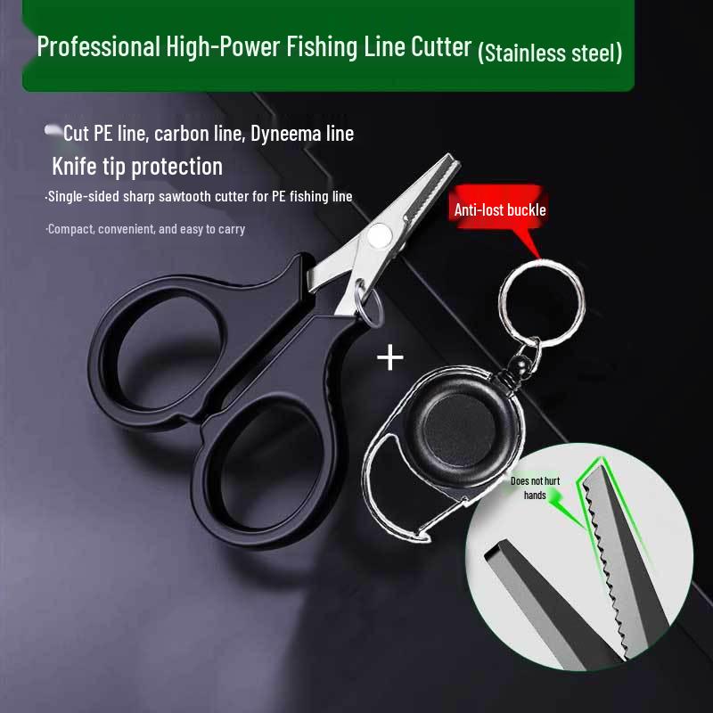 Compact Foldable Stainless Steel Fishing Scissors: Multi-functional for PE Line, Lead Sheet, and Line Ends