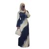 Middle East arabic women's new fashion graffiti printing long sleeve slim dress long dress