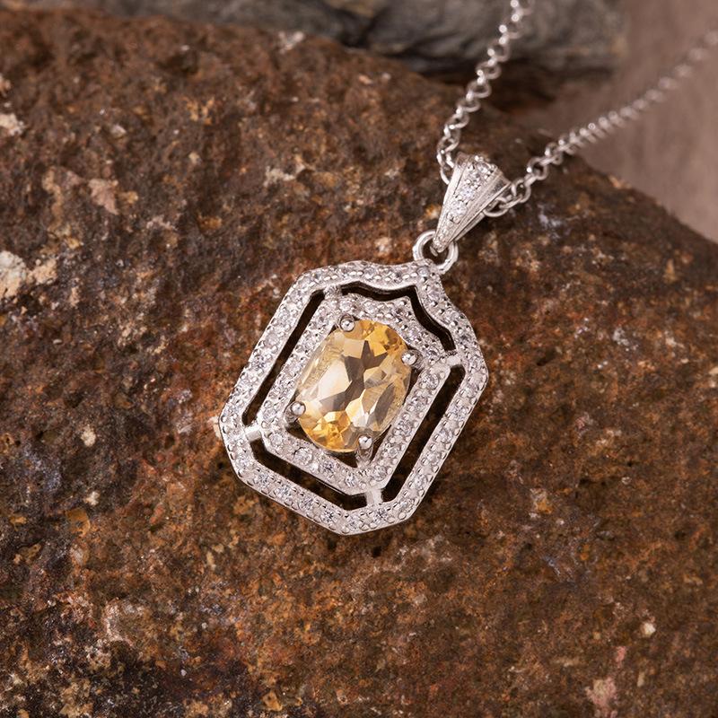 Color Treasure Jewelry Natural Citrine Amethyst Topaz Pendant Necklace Women S S925 Sterling Silver