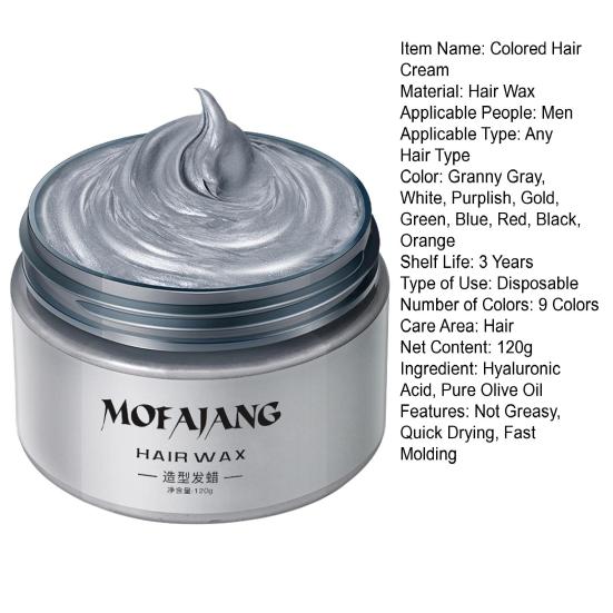 Yousheng 120G Crème colorante jetable pour cheveux Cire colorante pour cheveux Non grasse Haute saturation Effet naturel Non gras Séchage rapide Moulage rapide Sûr