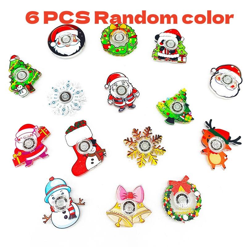 Christmas 10PCS Fingertip Gyro Toy Santa Claus Christmas Tree Creative Fidget Spinners Toys Stress Relief Party Favors Xmas Gift