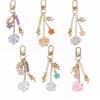 Metal Flower Keychain Beaded Sakura Key Chain Ornaments Cherry Blossom Pendant  Bag Key Decor