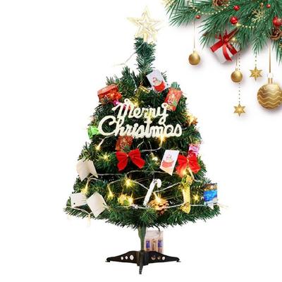 Artificial Christmas Tree with LED Lights and Decorations, Perfect for Home or Office