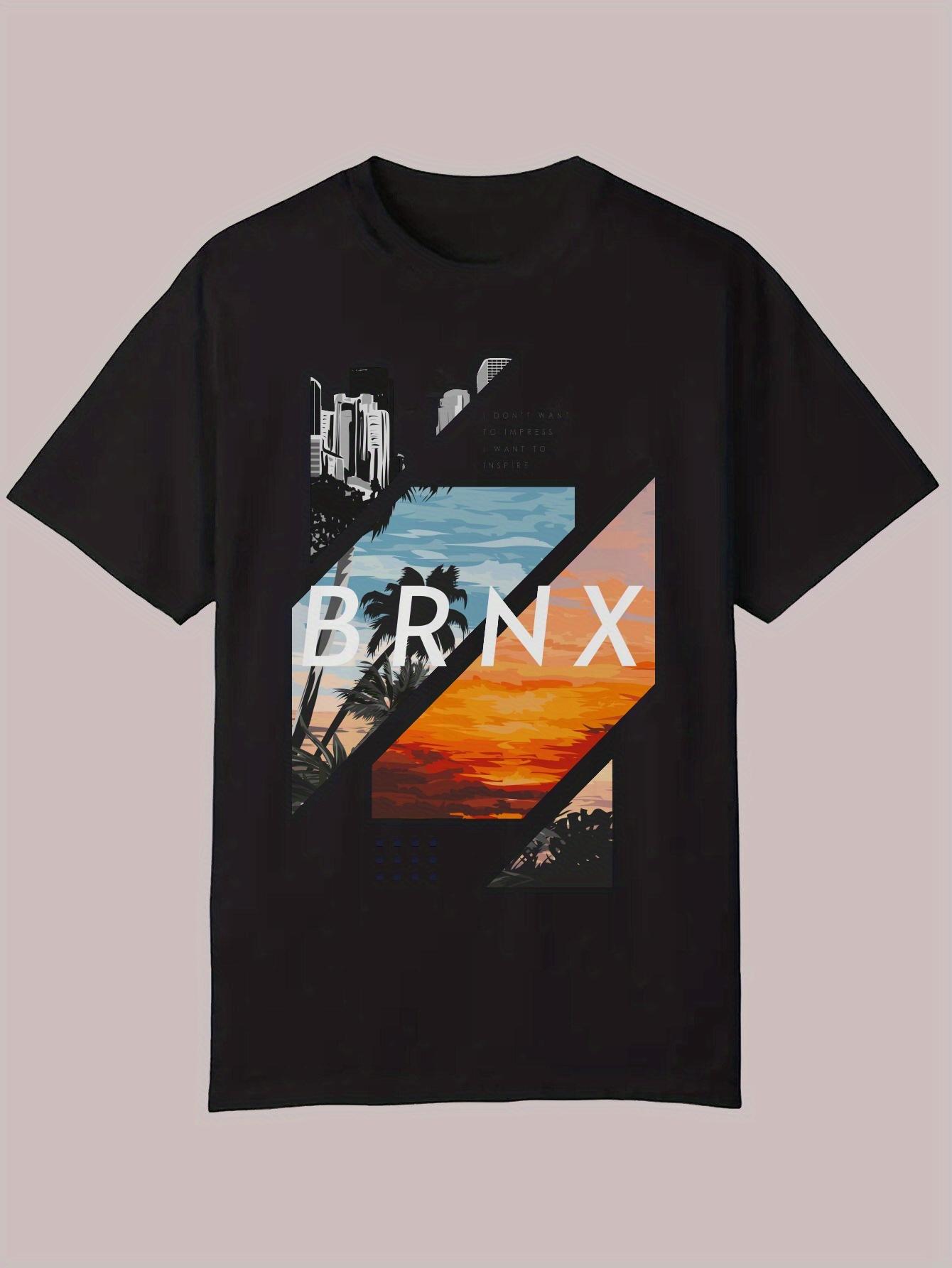 Summer Casual Graphic T-shirt - BRNX Urban & Tropical Sunset Design L