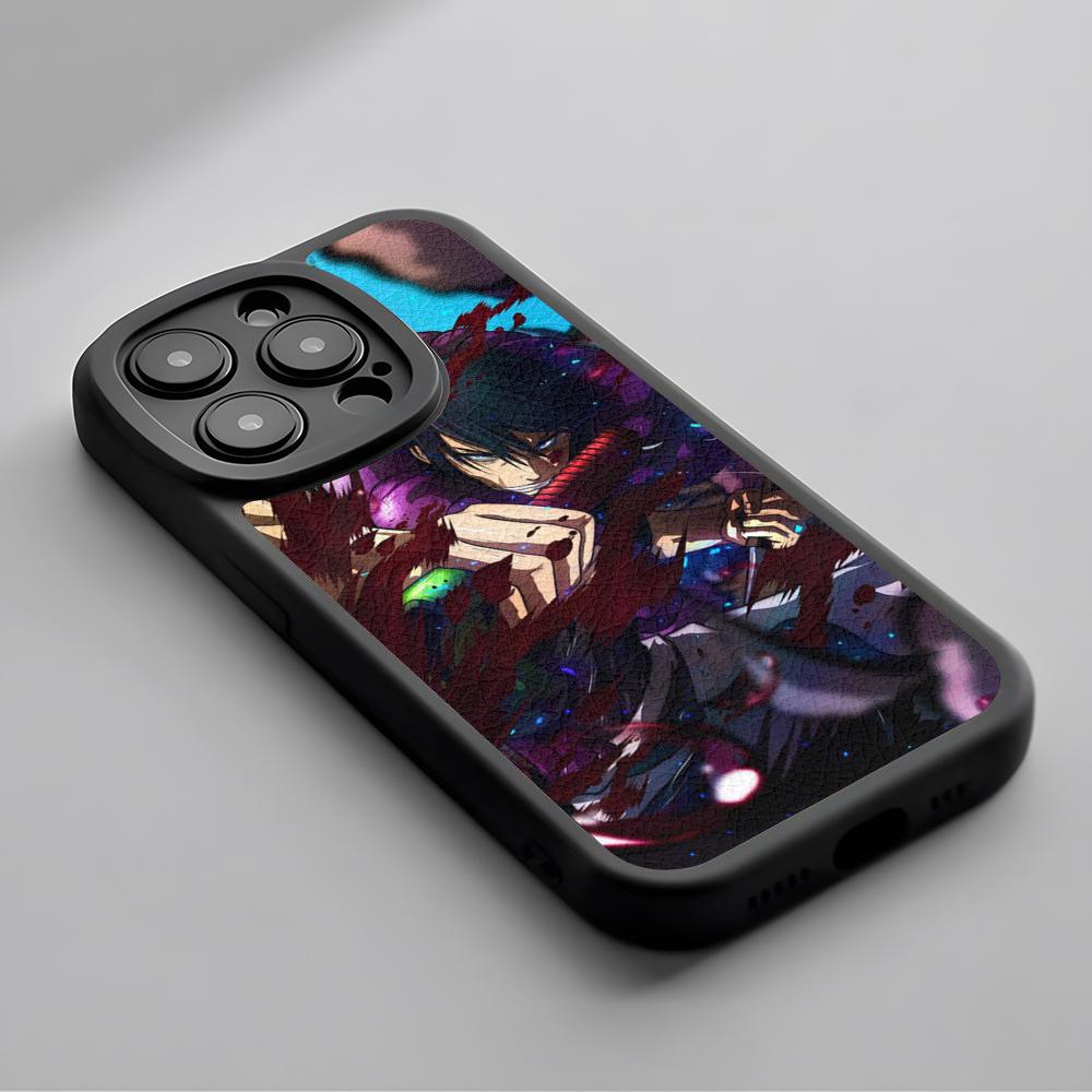 Super Cool Toji Fushiguro Anime Man Phone Case For iPhone 16 15 14 13 12 11 Plus Pro Max Luxury Lambskin Silicone Cover Black