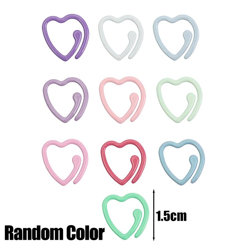 

50/5x Colorful Heart Shaped Opening Knitting Crochet Locking Stitch Markers Metal Locking Stiching Rings Sewing Tool Accessories 5PCS