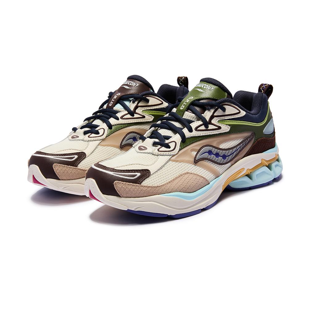 SAUCONY Grid Fusion Year Of The Snake Exclusive CNY Gift Box Low Top Casual Shoes Unisex Casual Shoes Beige Brown Green S79063-8-BOX
