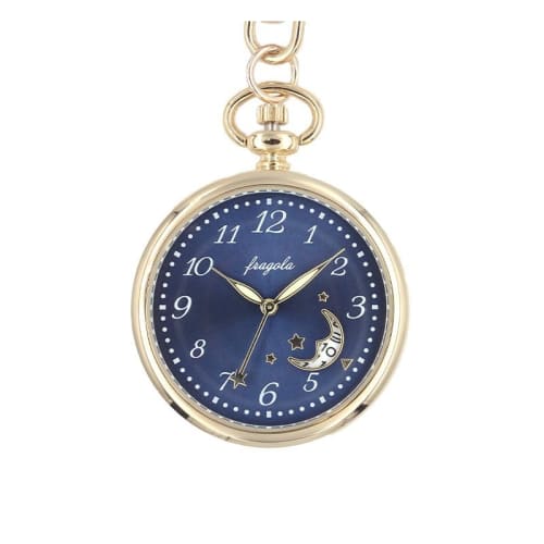 Follow Fragola Moon Date Charm Watch N03224A-0 GD Women's Pocket Watch Keychain Watch