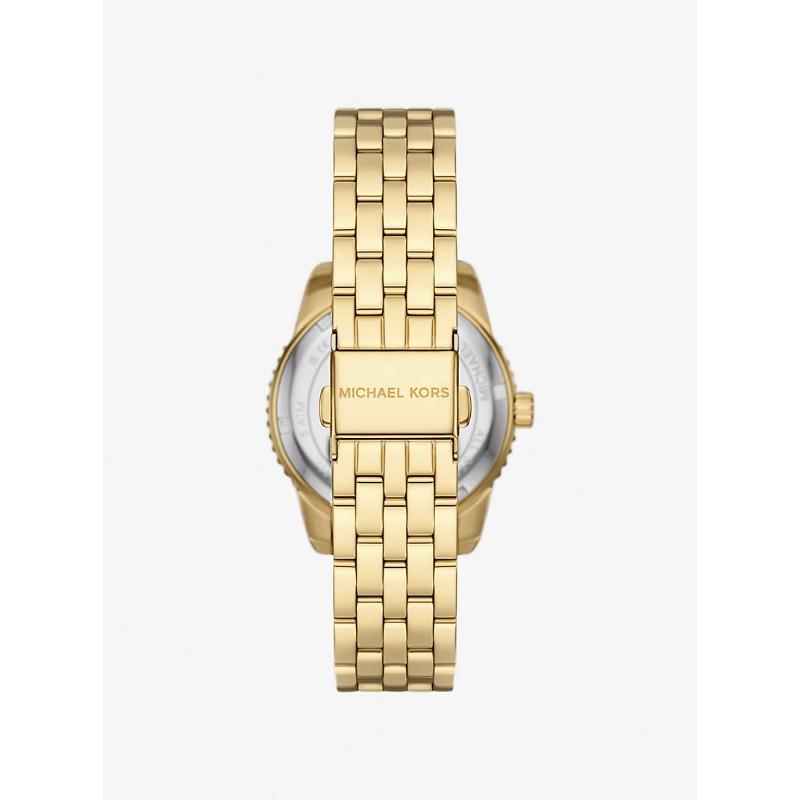 Michael Kors Mini Bryant Pavé Logo Gold-Tone Watch MK7540