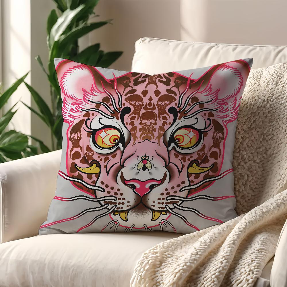 Fashion Tiger Head Art cushion cover Decoration Room Shop Car Best Home Office Coffee Pillow Sofa Printing Nordic Simplicity Hit