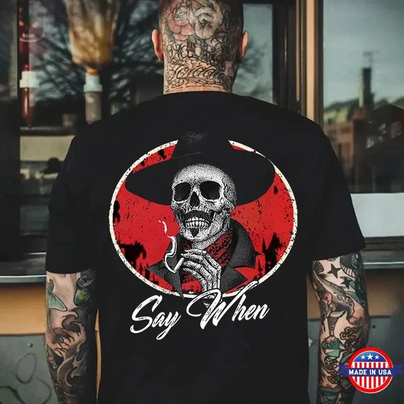 SAY WHEN Skeleton Print Men s T-Shirt XXXXL