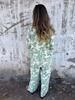 Women's Printed Two-Piece Set: Casual Shirt and Long Pants