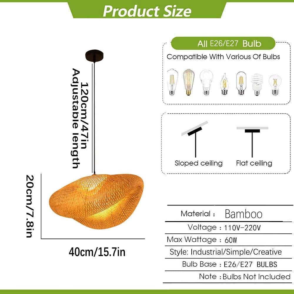 Creative Bamboo Chandelier Pendant Lamp E26/E27 Screw Hanging Lamps Bedside Chandelier/Ceiling Lighting Indoor Lighting Decorative Hanging Lamps