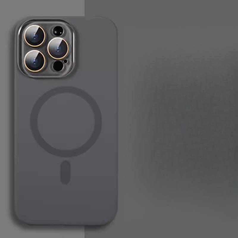 Small Window Liquid Silicone Suitable for IPhone 15 Mobile Phone Case 13 Comes with Lens Film Apple 14 Magnetic Protective Case