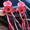 2Pcs Bowknot Ribbon Wedding Car Flower Suction Cup Wedding Decoration  Car Handle