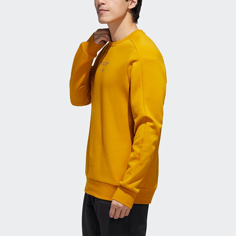 Adidas Bluza z okrągłym dekoltem w sportowym stylu Casual Męskie topy Han-Jade Biało-Złote GM4427