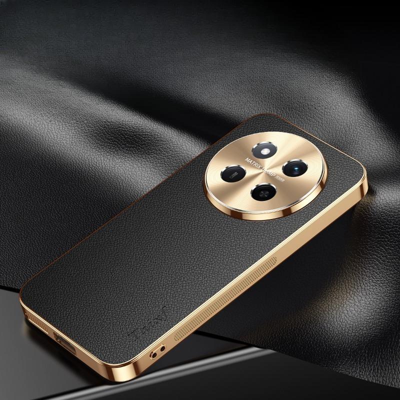 Texture Lichee Pattern Leather Plating Cover For Huawei Honor GT X9C X9c Smart Sfot Shockproof Lens Protection Bumper Case