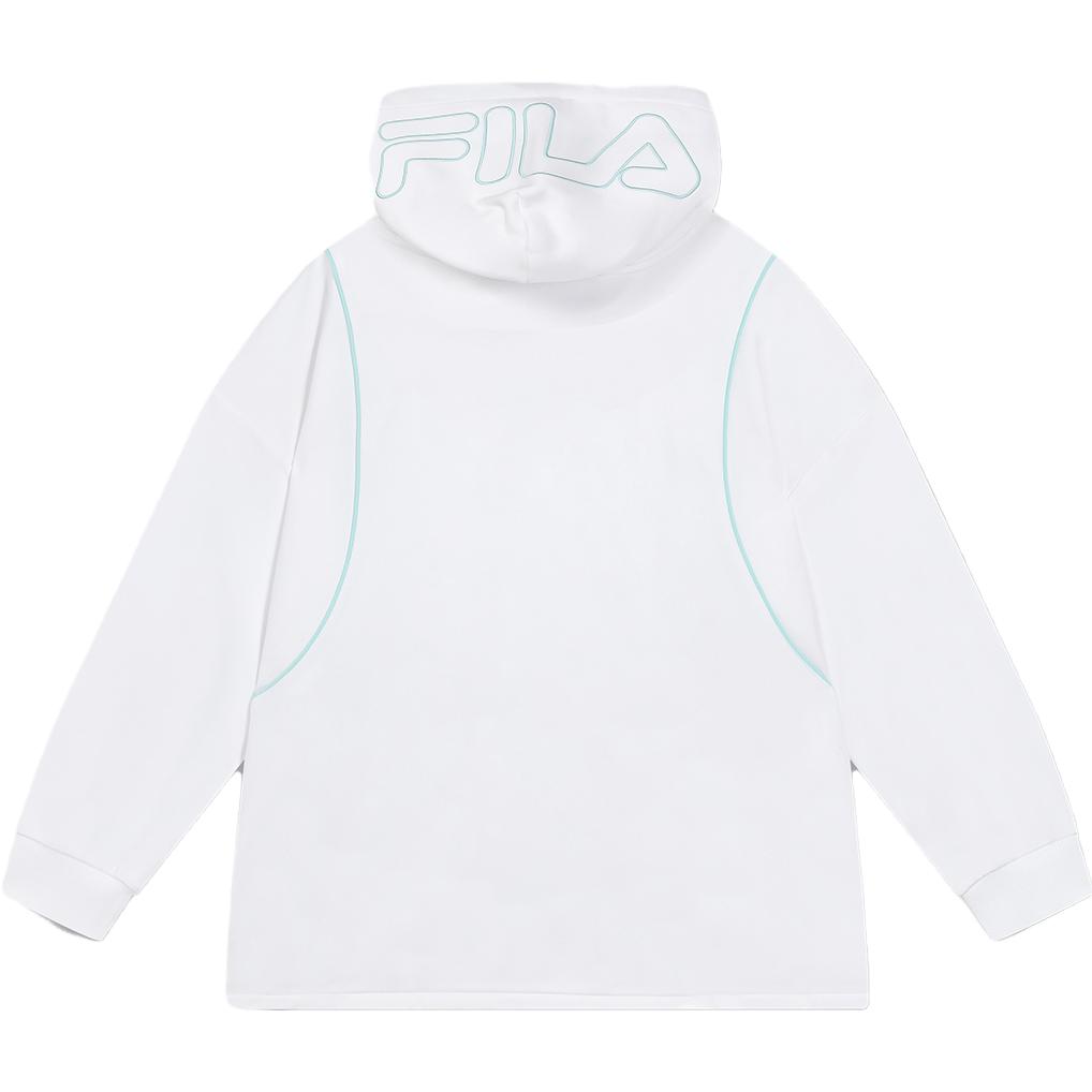 Fila X Magic Stick Hooded Casual Loose Knit Sweatshirt Women Sweatshirts Standard-White F11W339202F-WT