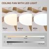 Ceiling Fan with Light 3 Colors, 6 Speeds, Timing, Ceiling Fan with Remote Control 5 Blades for Kitchen Bedroom Dining Room