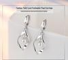 Chinese Style Pearl Twist Love Earrings: Long, Cute, Influencer-Inspired Dangle Jewelry
